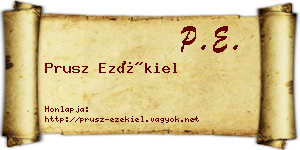 Prusz Ezékiel névjegykártya